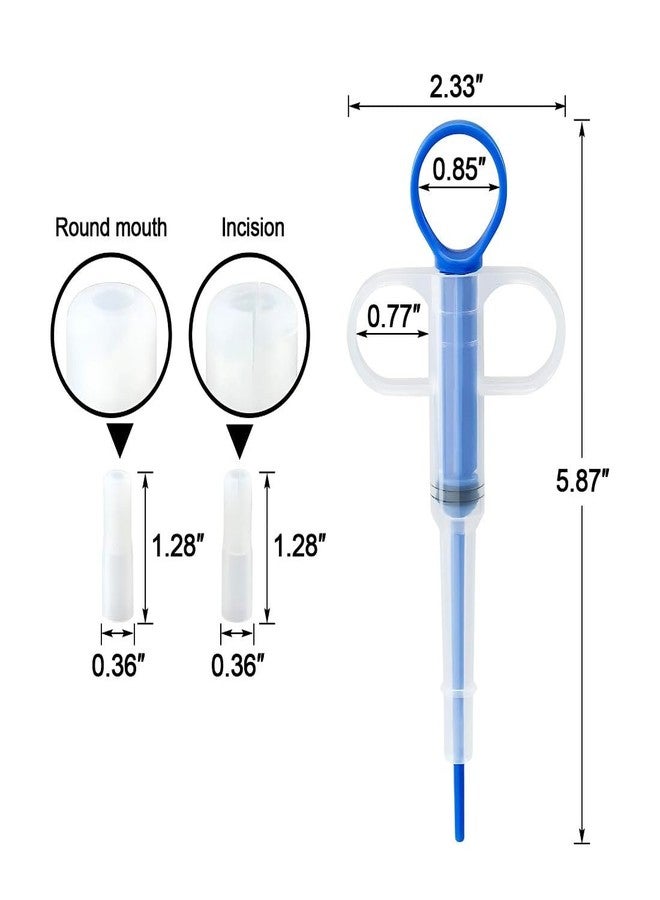 PET FUN مجموعة توزيع وإطعام الأدوية للحيوانات الأليفة من بيت فن - أداة سهلة لتوزيع الأدوية السائلة للكلاب والقطط والحيوانات الأليفة الصغيرة | أداة حقن فموية قابلة لإعادة الاستخدام وآمنة وخالية من التوتر برأس سيليكون (عبوة من قطعتين) - Image 2